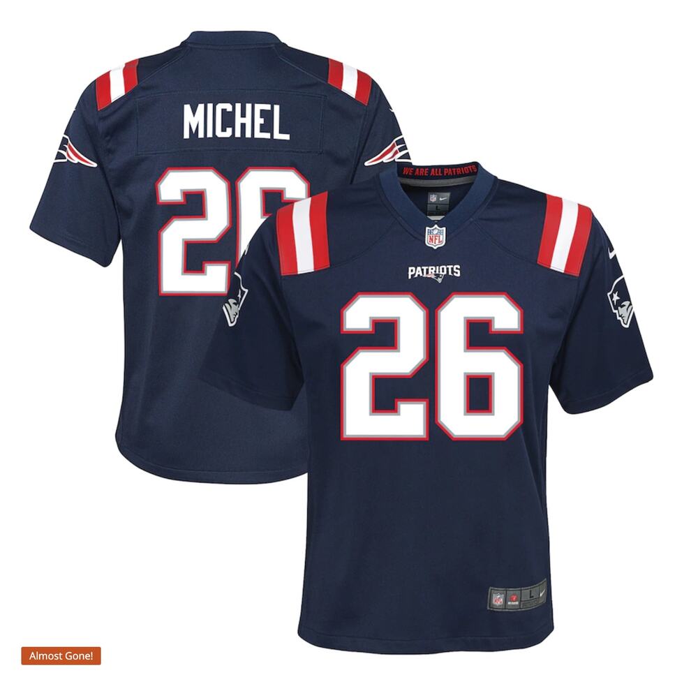 Nike Field NFL Football Jersey England Patriots 26 Sony Michel Menss Size XL NEW
